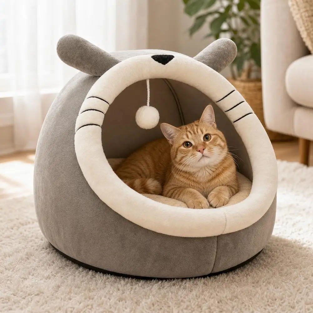 Maison chat – cocon museau gris