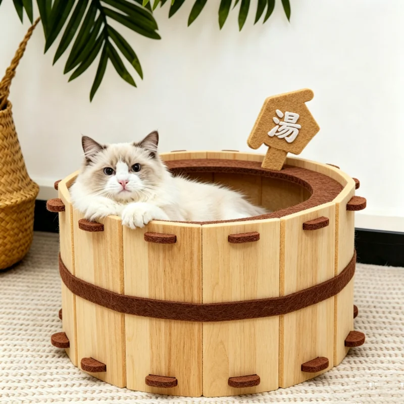 Maison chat – cocon baquet en feutre