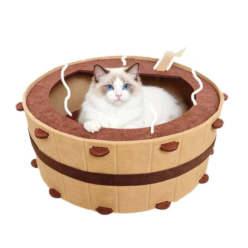 Maison chat – cocon baquet en feutre